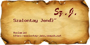 Szalontay Jenő névjegykártya