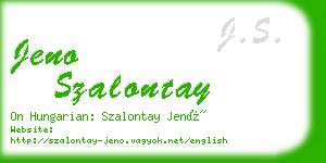 jeno szalontay business card